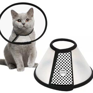 Depets Adjustable Recovery Pet Cone E-Collar for Cats Puppy Rabbit, Plastic Eliz